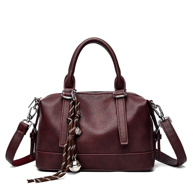 Retro Soft Leather Bag Handbag Women's High-end Sense Versatile Large-capacity Shoulder Messenger Bag