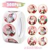 Merry Christmas Santa Round Sticker Christmas Decoration For Home 2026 Xmas Ornament Navidad Natal Noel Gift Happy New Year 2026