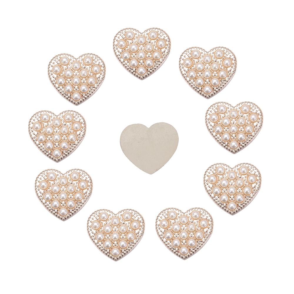 10PCS Pearl Flower Rhinestone Buttons For Hair Pins Clothing Decoration Vintage Buttons DIY Crafts Apparel Sewing Accessories