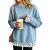 Damen Casual Bedrucktes Langarm Look Sweatshirt Lockerer Pullover