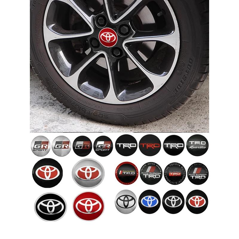 4Pc 56mm TRD GR Sport Car Wheel Center Hub Cover Cap Sticker Decal For Toyota Prius Corolla Yaris Prado Land Cruiser Accessories