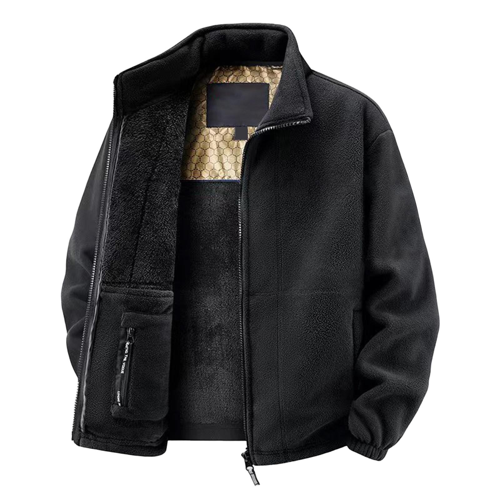 Unisex Heated Pocket Jacket Unisex Casual Warm Long-Sleeve Outerwear L