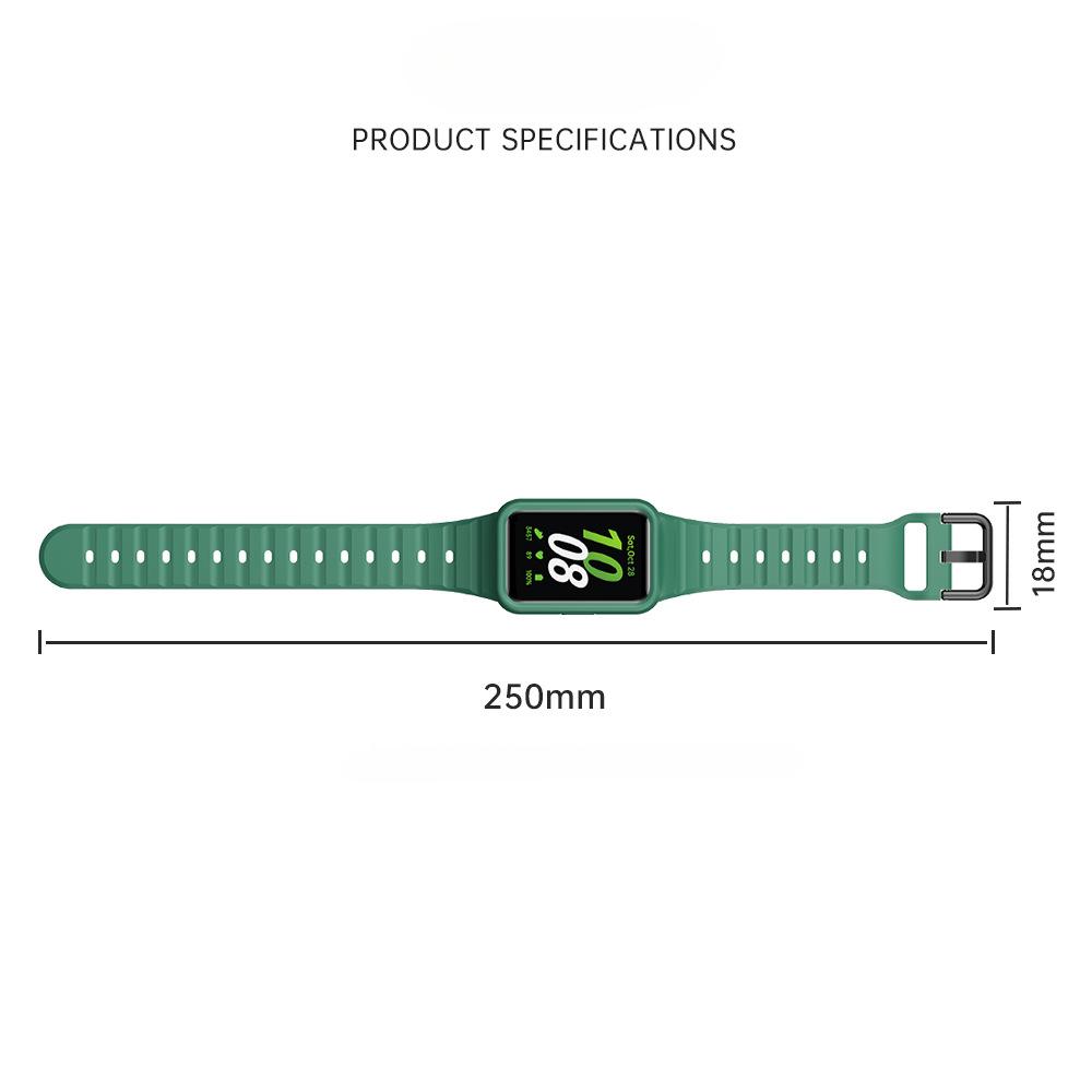 Silicone Case+Strap for Samsung Galaxy Fit3 Replacement Sport Wristband Bracelet Belt Integrated Band for Samsung Fit 3