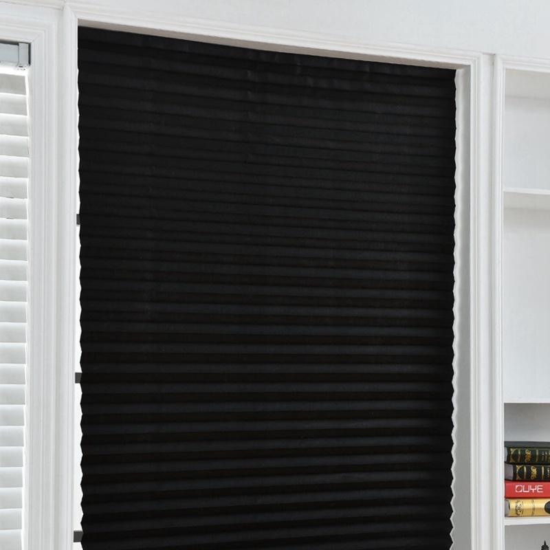 Non-woven Shade Pleated Curtain Cordless Light Filtering Pleated Fabric Shade With 4 Clips