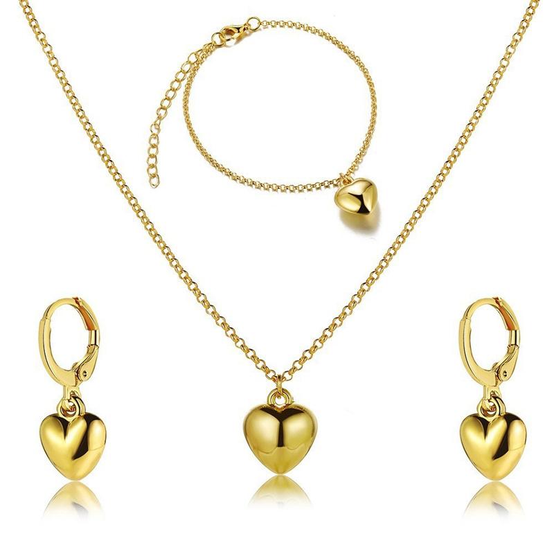 3Pcs Round Pearl Jewelry Set Of Earring Pendant Necklace For Women Exquisite Fashion Rhinestone Double Wedding Jewelry Set Gift