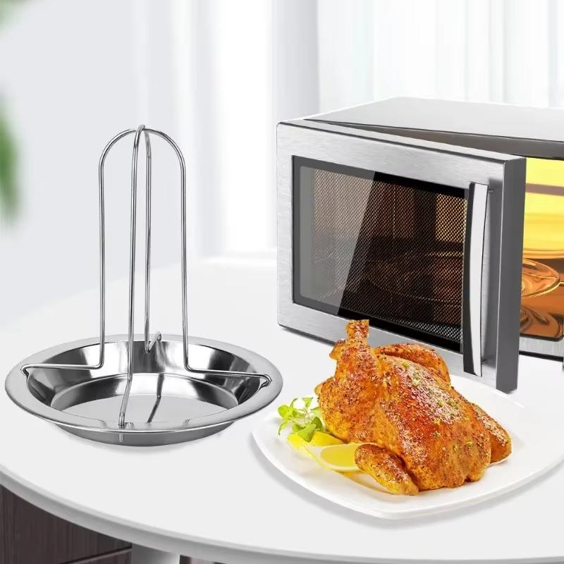 Roasting Grill Stand Chicken Roaster Rack Stainless Steel Kitchen Outdoor Bbq Tools Carbon Steel Non-Stick Grilled Chicken Plate