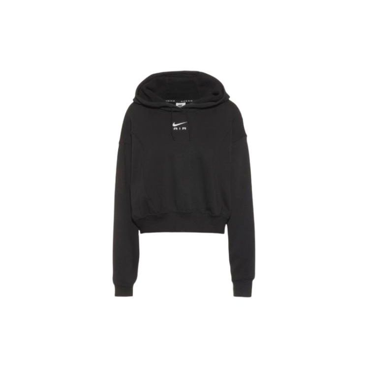 Nike Solid Color Patchwork Printed Fitted Hoodie Women hoodies Black DV8049-010