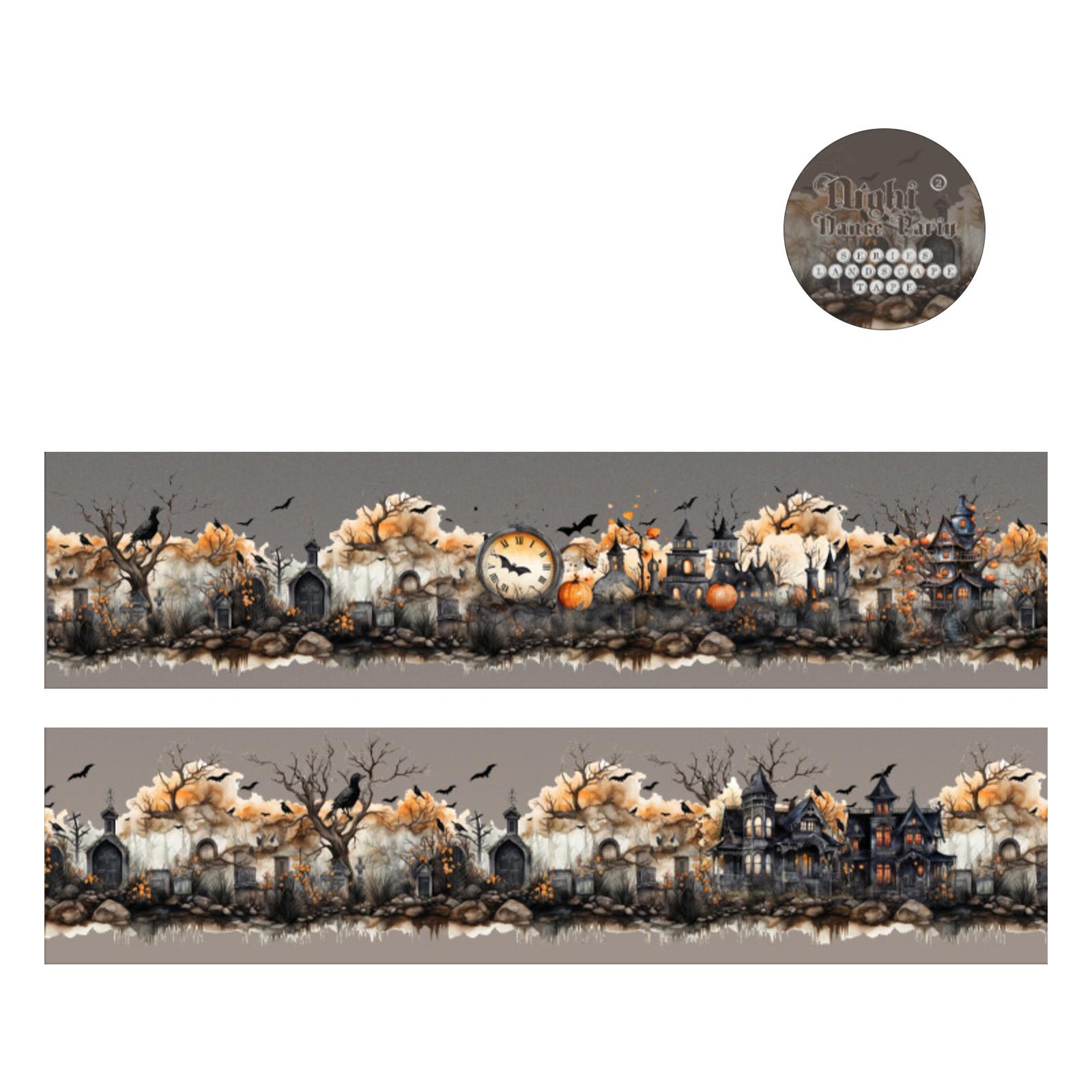 

Набор ПЭТ-лент Midnight Masquerade - 6 лент на тему Хэллоуина в темных тонах для украшения журналов и готического скрапбукинга One Size