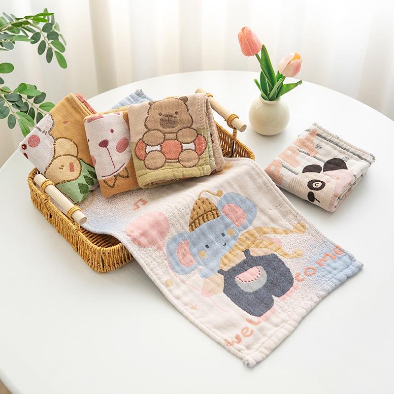 New Style Three-Layer Gauze Cotton Towel for Children - Absorbent Large Towel for Kindergarten Use