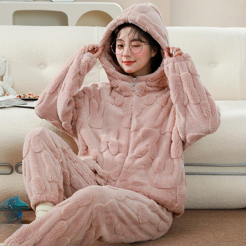 

Женский пижамный комплект из кораллового флиса: топ + брюки S