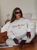 Plus Velvet Oversized Round Neck Sweatshirt - Versatile Spring/Autumn Top for Ladies