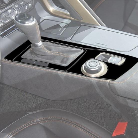 4Pcs Glossy Piano Black Gear Shift Cover Trim For Chevrolet Corvette C7 2014-19
