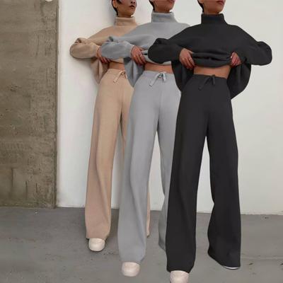 2025 Herbst und Winter Damenbekleidung Neues Strick-Schnür-Mode-Casual-Zweiteiler-Set Mode