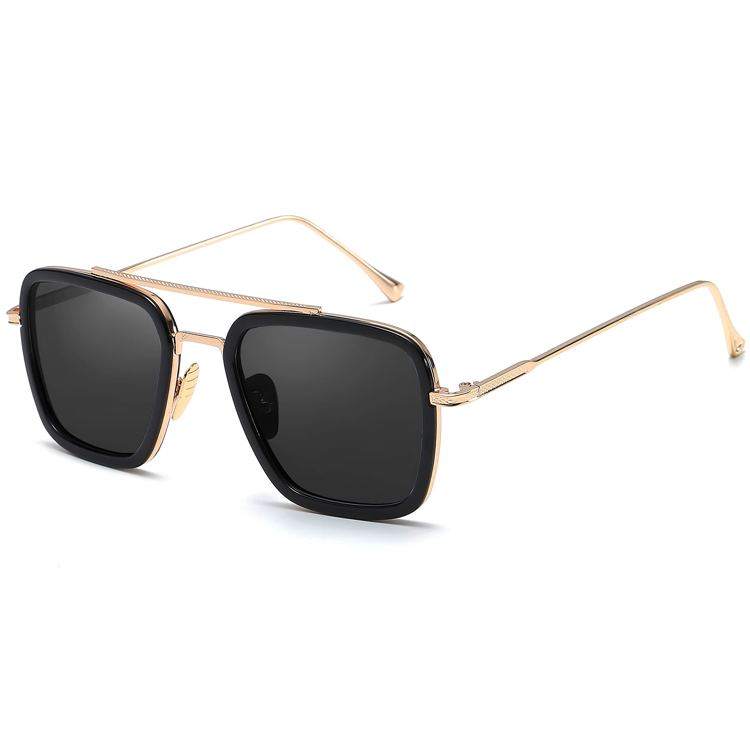 

Retro Square Sunglasses for Men and Fashion Fine Metal Frame Trend Sunglasses [SHEEN KELLY] Women,