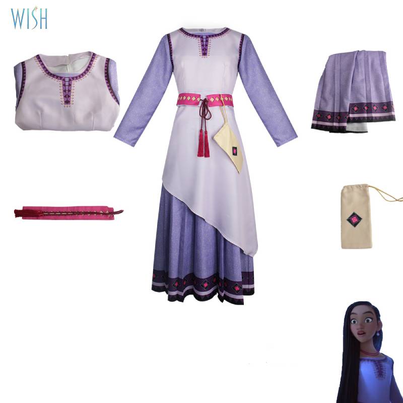 Asha Princess Wish Cosplay Halloween Dress Costume Party Stage Gift Performance