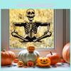 Smiling Skeleton Halloween Glass Showcase Bedroom Home Decoration Stickers Wall