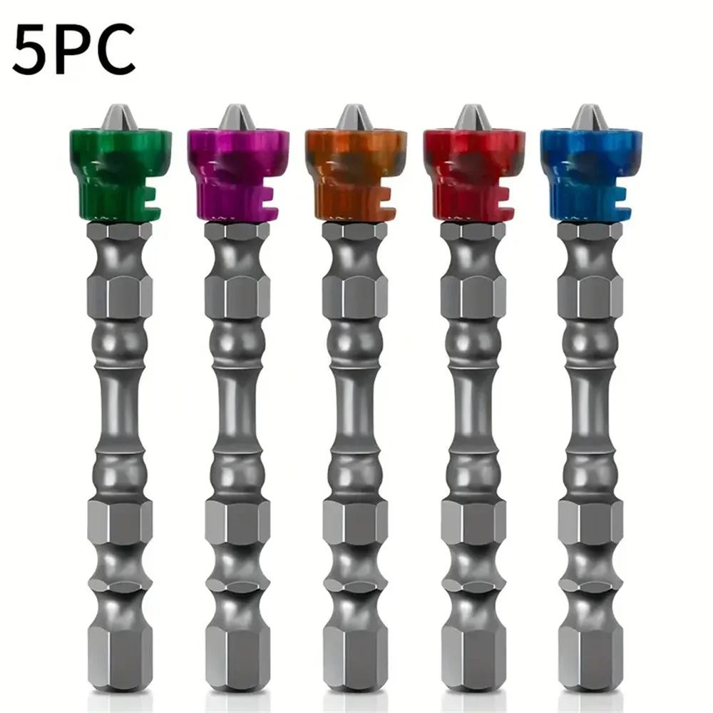 

5 шт./набор 65 мм магнитных сверл 1/4 дюйма шестигранный хвостовик S2 сталь PH2 головка набор электрических отверток 65mm