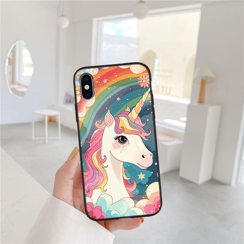 CJ103 Unicorn Cute Soft Shell Phone Case for OPPO A40 A60 A80 A15 A16 A16K A12 A17 A17K A54 A54S A53 A53S A55 A56 A57 A98 F23