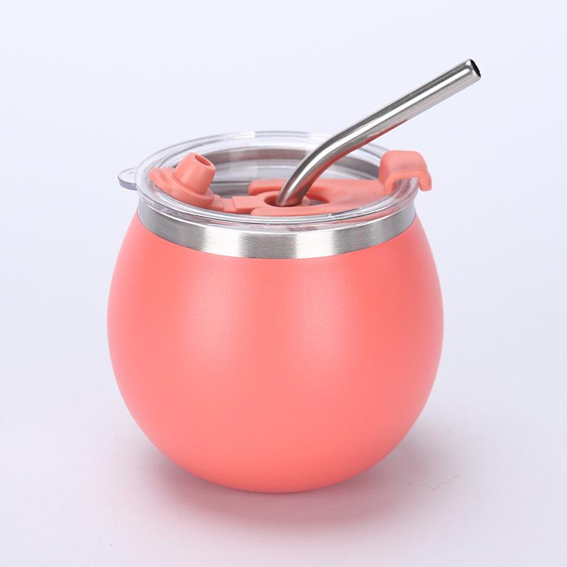 Popular 5oz Insulated Stainless Steel Mini Egg Cup with Straw - Portable Travel Accessory for Milk Tea