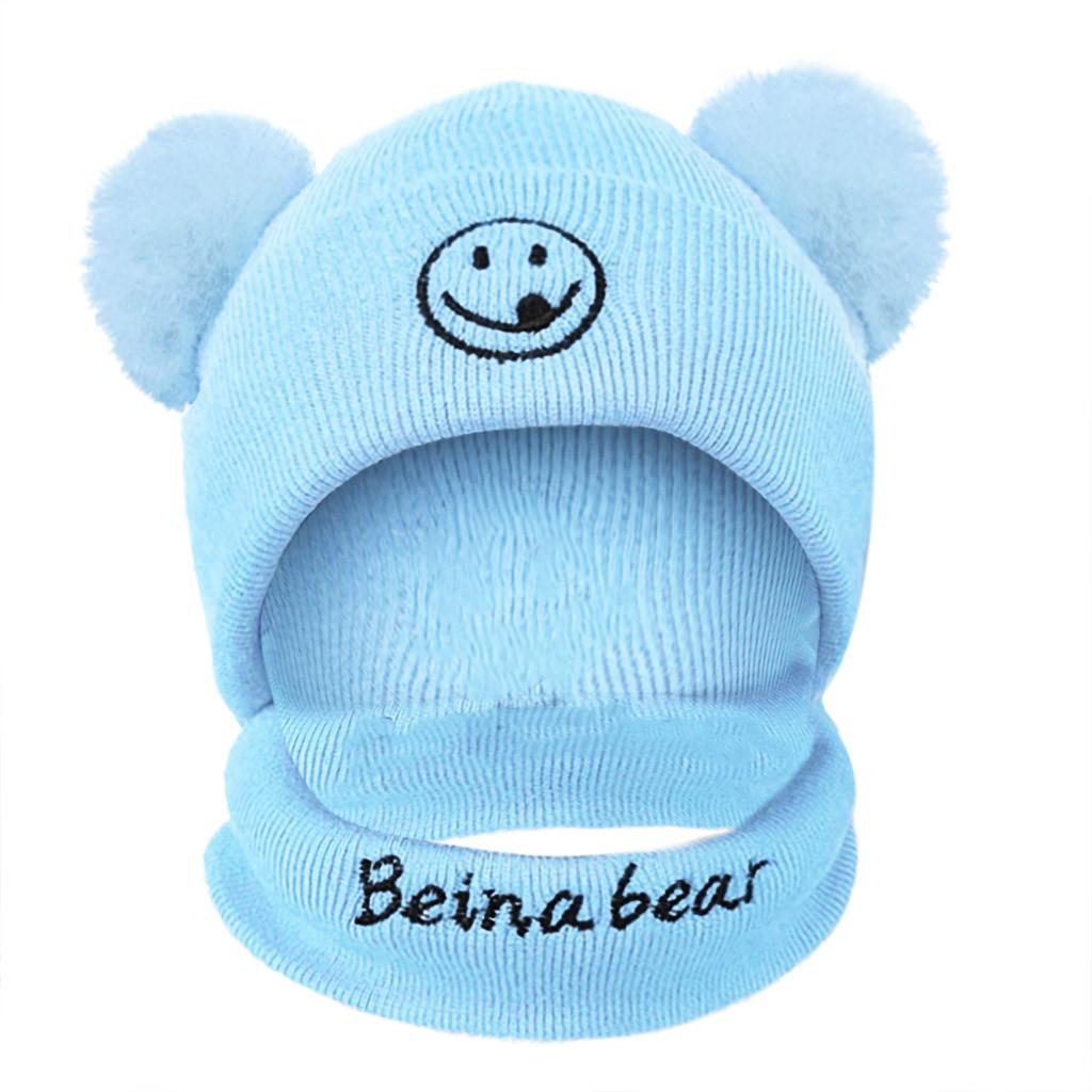 Children's Knit Hat Warm Scarf Wool Hat Two-piece