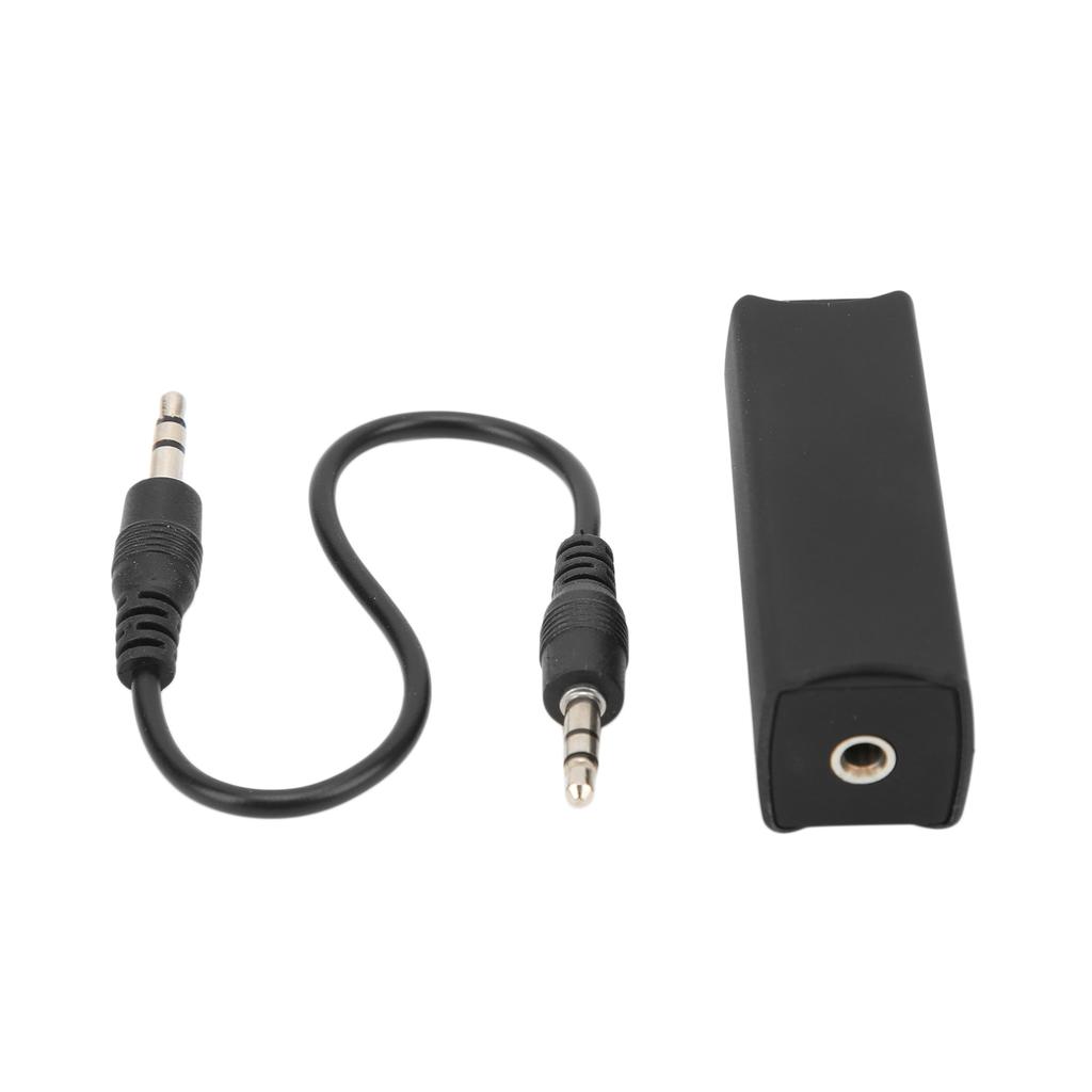 3.5mm 0.14in Ground Loop Noise Filter Isolating Black 20HZ‑20KHZ for Car Home Stereo System