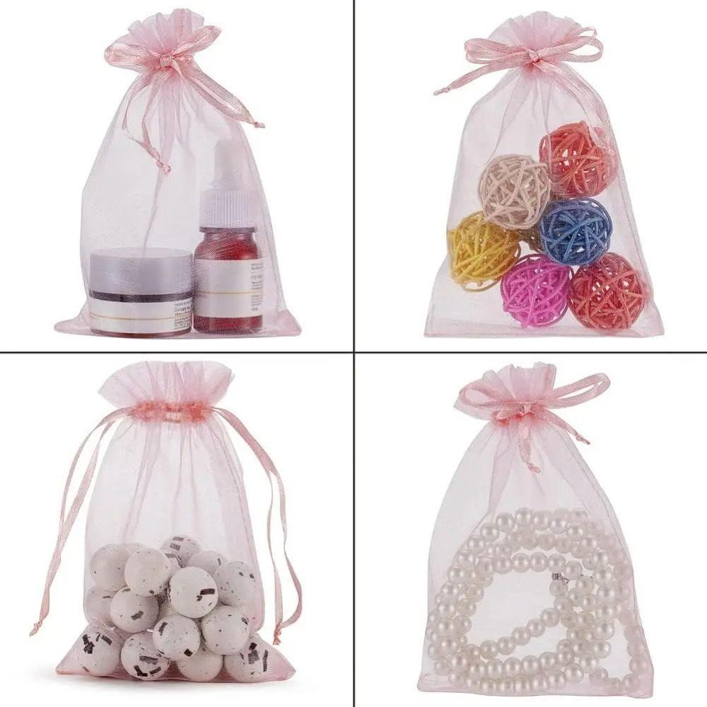 50pcs Solid Color Jewelry Packaging 7x9/9x12/10x15cm Gifts Bags Durable Drawstring Pouches Wedding