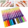 12 Kleuren Nail Art Pen Set Sneldrogend   Duurzame Kleuren Manicure Nagellak Pen voor Beginners