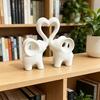 Elephant Love Statue, Cute Elephant Figurine Living Room Decor, Brings Good Luck, Love Heart Elephants Decorations for Home Decor Wedding