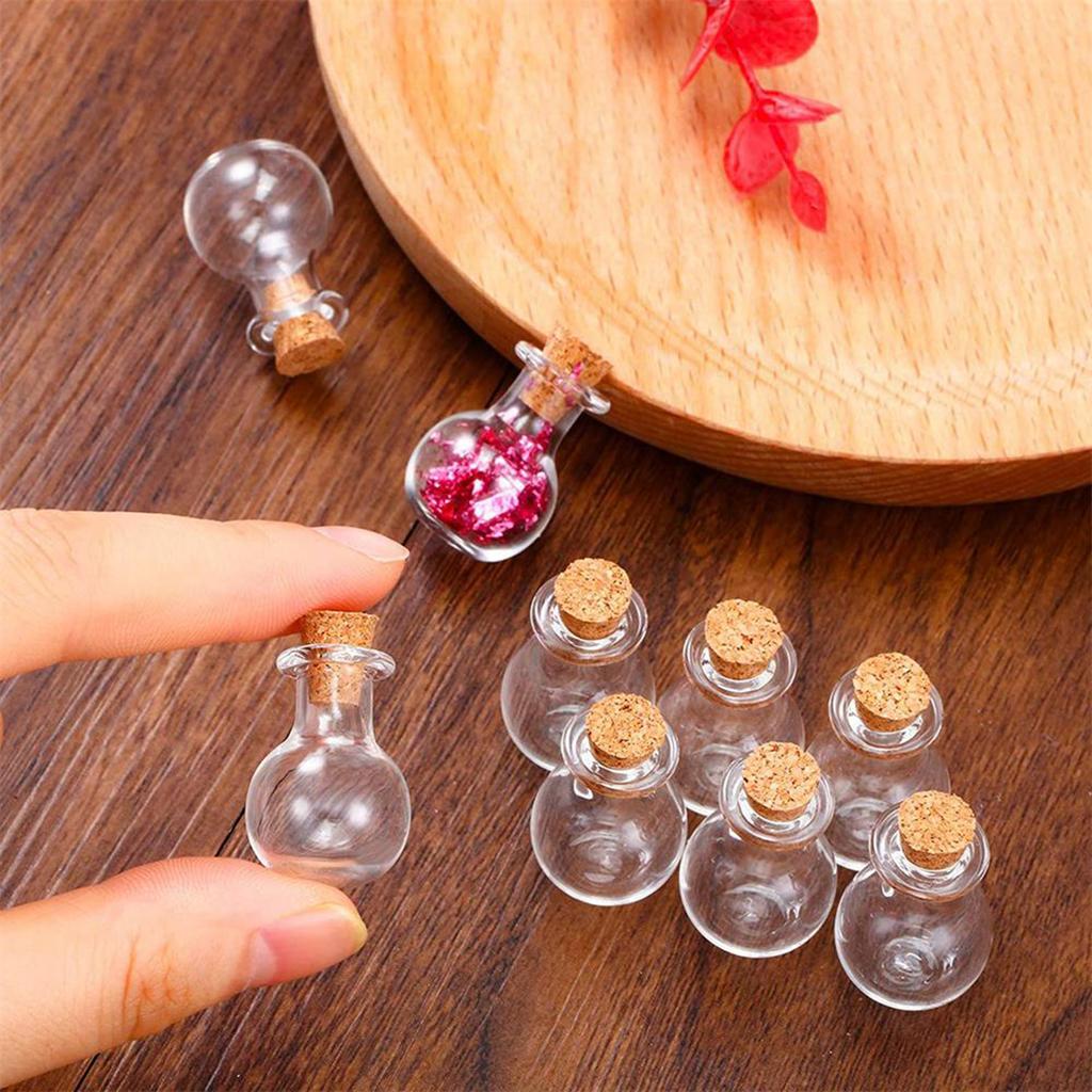 Clear Glass Mini Wishing Bottles Jars with Cork Stoppers Set for Craft Enthusiasts Art Projects Decors Party Favor