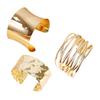 3Pcs/Set Arm Bracelets, C-Shaped Adjustable Open Bangles, Metal Electroplated Stackable Arm Cuffs, Metal Electroplated Bracelets for Women
