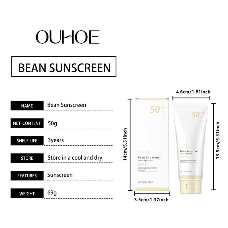 SPF 50 Plus Mild Moisturizing Sunscreen Lightweight Non Greasy Face Sunblock for Sports and Travel