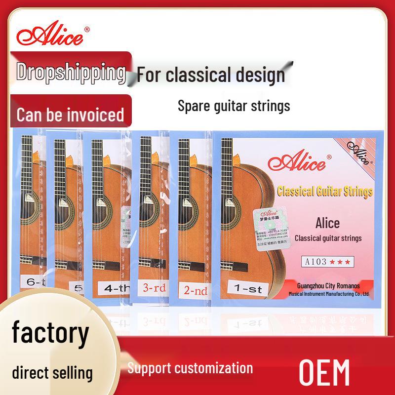 Alice A103 Classical Guitar Strings Set for 1st to 6th Strings - Single String Accessories 1st string