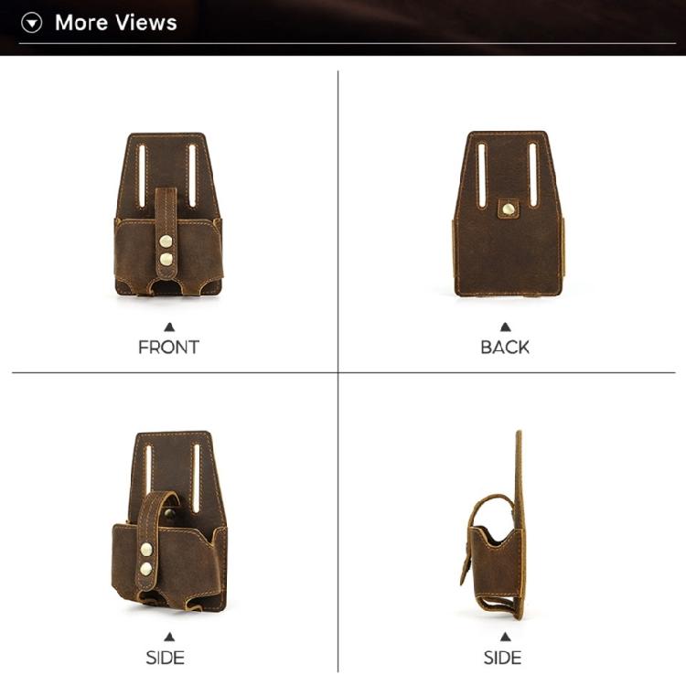 Dustproof & Stain resistant Leather Case Waist Belt for 5m Steel Tape Measure