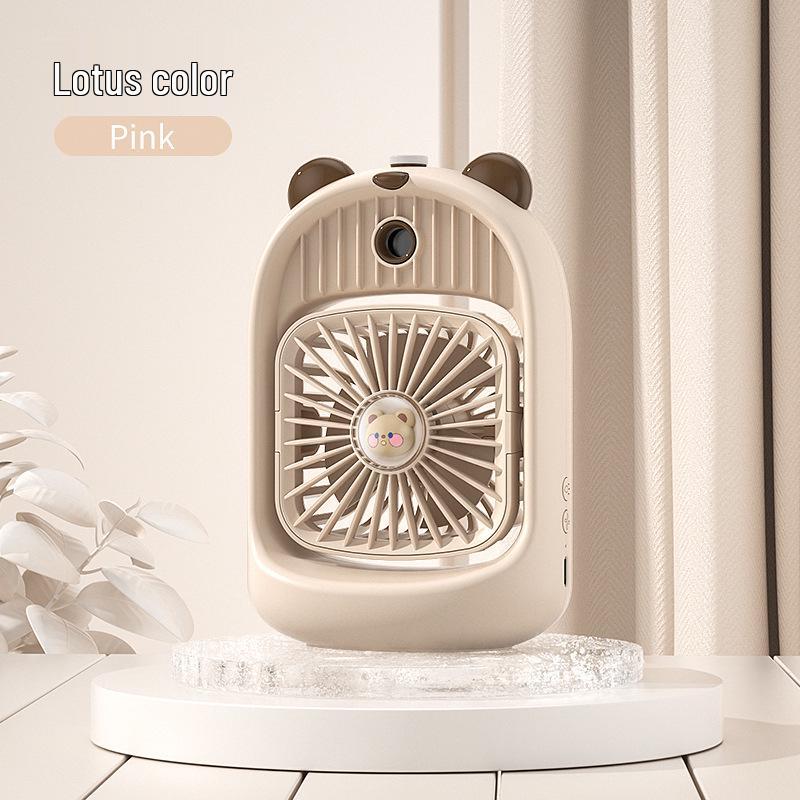 Mini Cartoon Desktop Air Cooler: USB-Powered Refrigeration & Humidifying Spray Fan