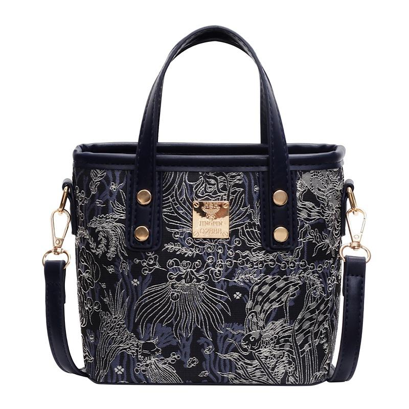 

Взрыв тренда, вышивка в национальном стиле, новая китайская женская сумка-ведро мессенджер в стиле легкой роскоши, высококлассная универсальная свадебная сумка для невесты