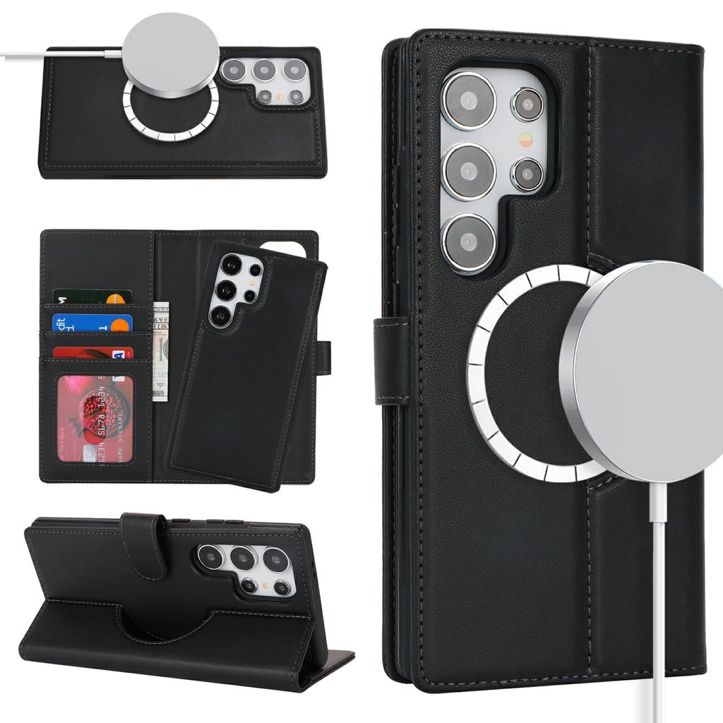 For Samsung Galaxy S24 Ultra Wallet Magnetic Case Anti-Drop Detachable PU Leather Phone Cover