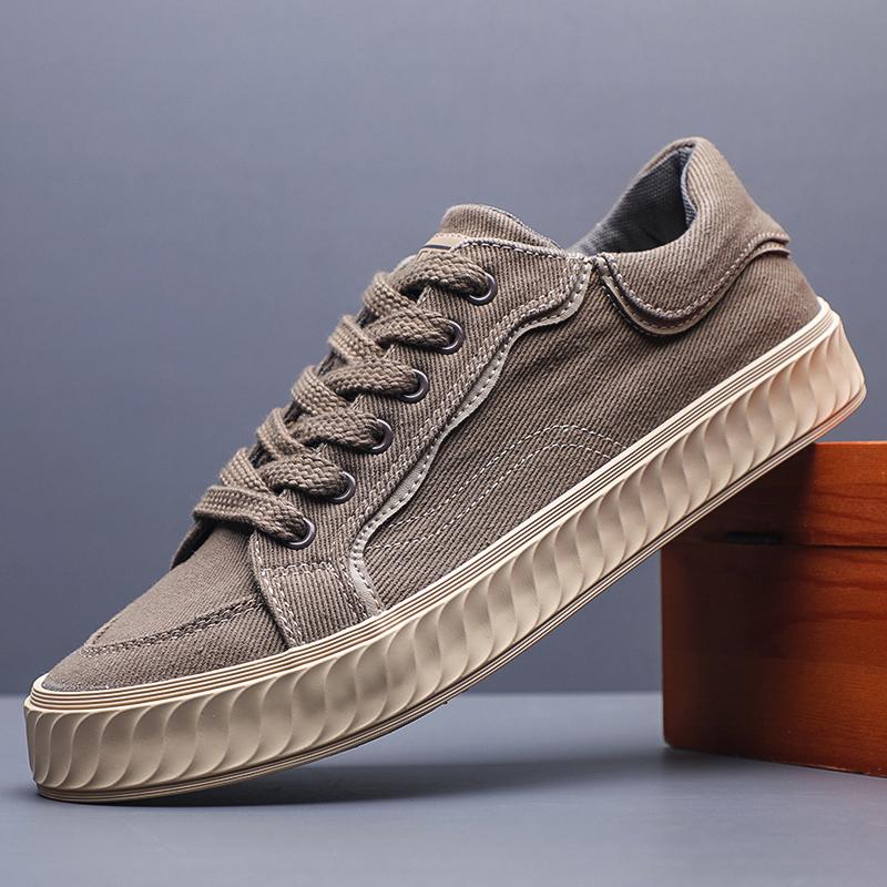 

Модные низкие кеды Корейский тренд Спортивные вулканизированные мужские туфли Повседневные парусиновые легкие лоферы Мужские кроссовки Sapatos Formais Masculinos SS24805 38 серый