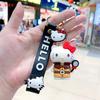 Creative Cartoon Teacup Kt Cat Keychain Hello Kitty Cute Pendant Schoolbag Pendant Girl Student Pendant