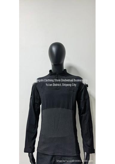Maglia Tattica da Combattimento da Uomo Traspirante ad Asciugatura Rapida con Camouflage a Maniche Lunghe