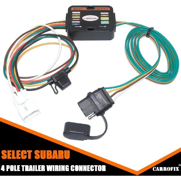 Custom Fit 4 Way Pin Flat Tow Trailer Wiring Harness for Subaru Ascent, Forester, Outback, Crosstrek
