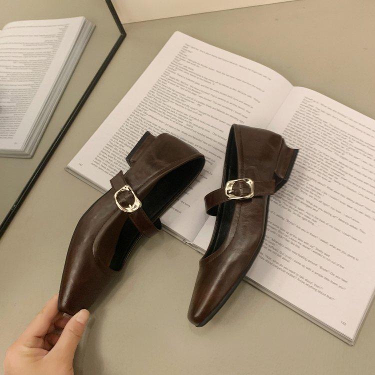 

[youshilai] French retro square head Mary Jane shoes for women 2025 spring new late evening wind single shoes for women 39