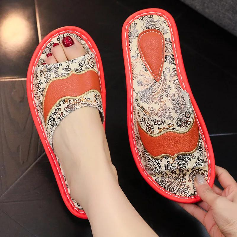 Printed Summer Slippers for Women Anti Slip Soft Sole for Men Indoor Home Couple's New Trendy Leisure Flat Bottom Slippers