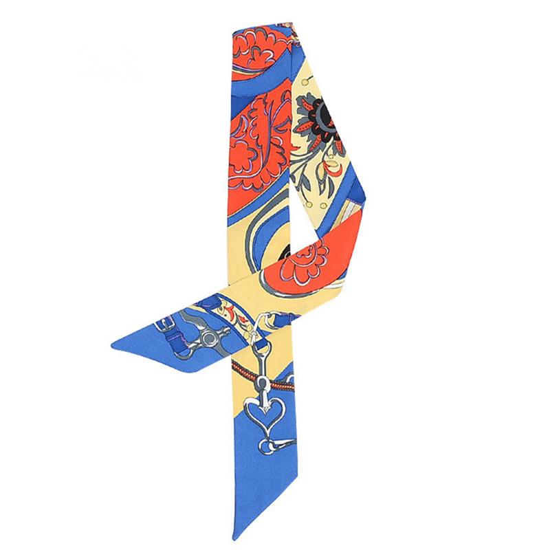 

Брендовый шарф 2023 Маленький шелковый шарф для женщин Геометрический принт Головной убор Лента для сумки-ручки Модные длинные шарфы