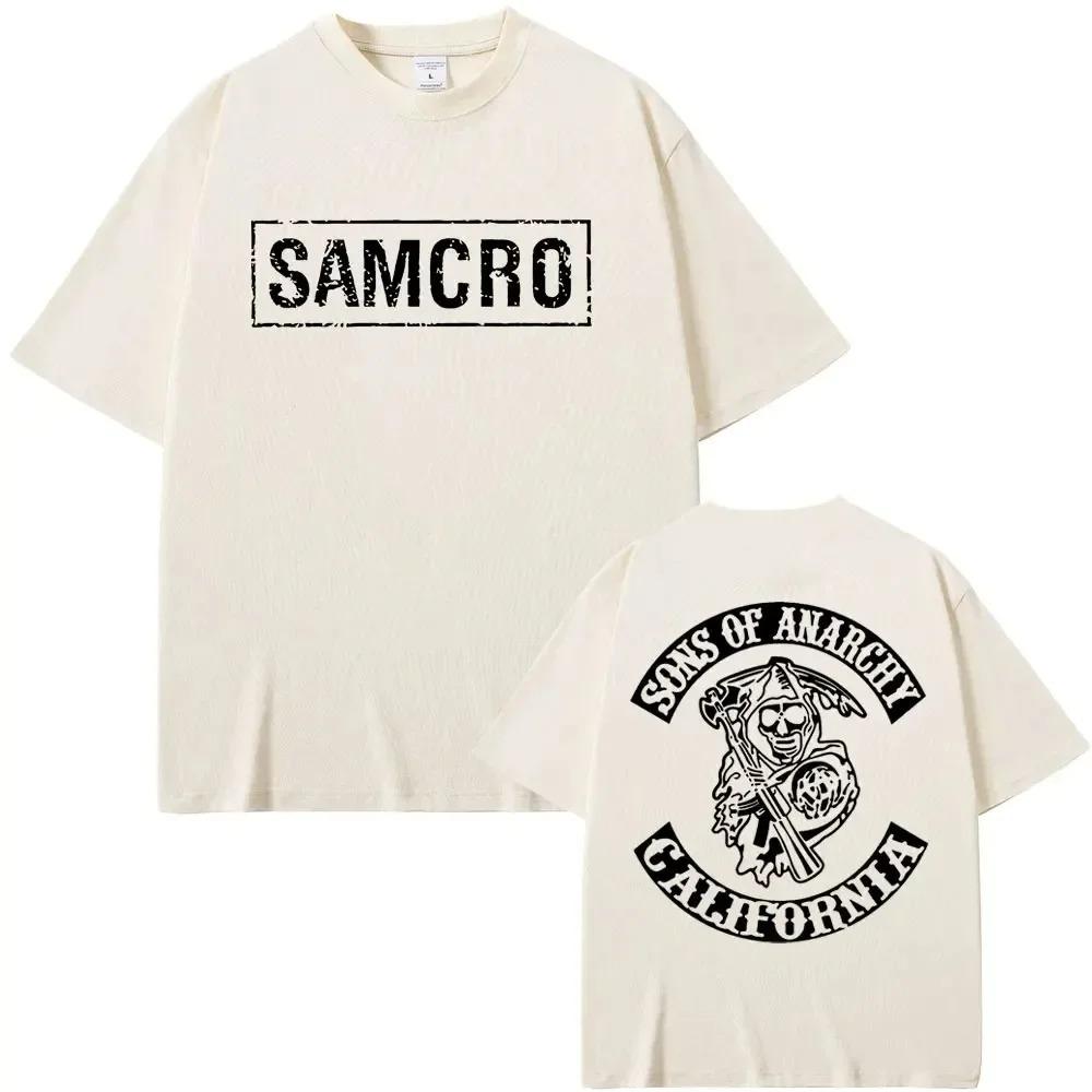 Sons of Anarchy SAMCRO Print T-Shirt Männer Frauen Trend Hip Hop Rock Übergroßes Kurzarm-T-Shirt Sommer Baumwolle T-Shirts Kleidung Tops