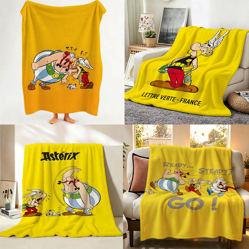 Comic A Asterix Throw Flannel Throw Blanket Suitable for Sofa Living Room Bedroom