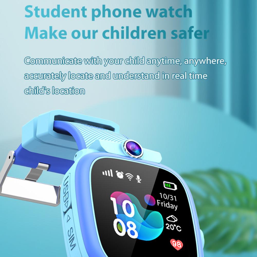 Children's Phone Watch Smart WIFI Positioning Waterproof Photo Weather Alarm Clock Multilingual