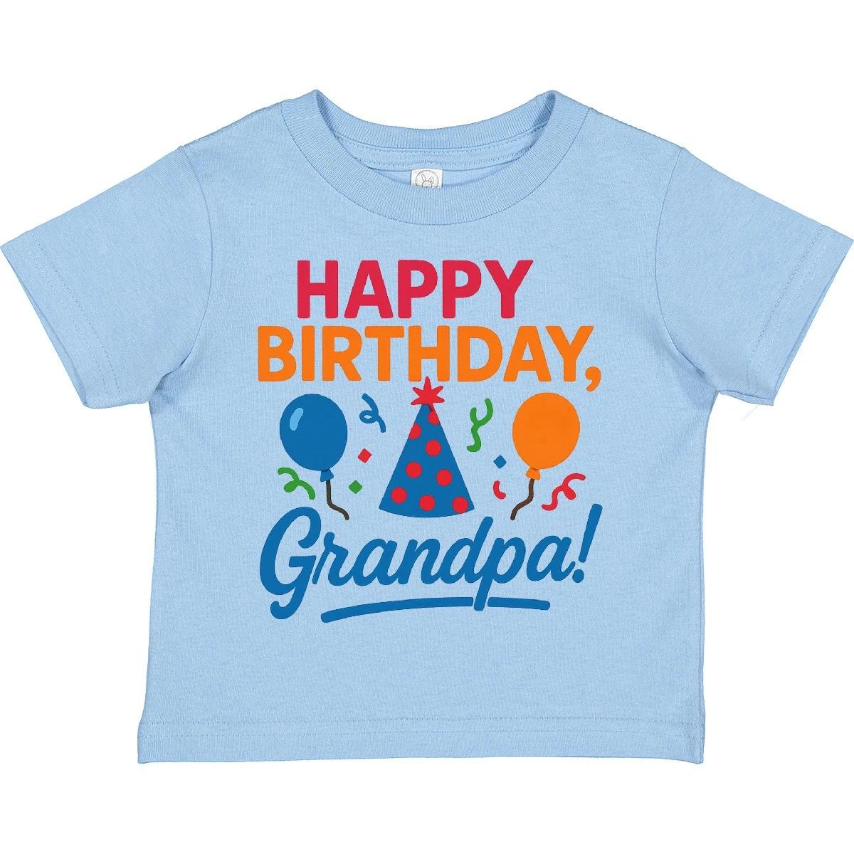 Inktastic Happy Birthday Grandpa Party Hat Balloons Toddler T-Shirt Childs Child 120