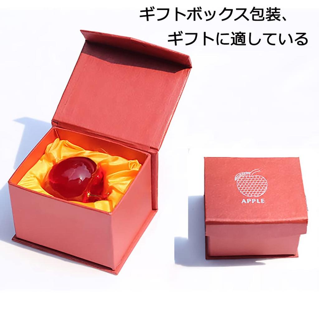 Kristallglaskula Äpple Figur, Feng Shui-föremål, Inredningsdetalj, Solfångare, Lyckönskningspresent (Röd och gul)