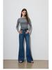 JOCORBEI Supermodel Four-Way Stretch Women's Mid-High Waist Micro Flare Slim Jeans