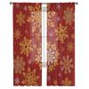 Christmas Hand Drawn Snowflakes Window Tulle Curtains For Living Room Kitchen Christmas Home Decor Sheer Voile Curtains